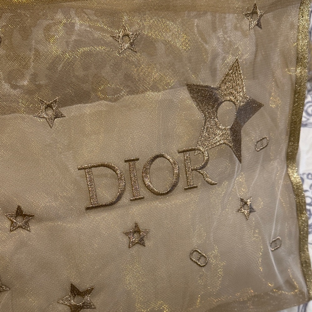 Dior Metallic Gold Star Mesh Tote - Picture 2 of 13